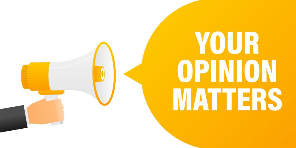 words your opinion matters with megaphone